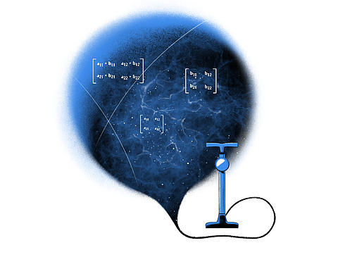 Artist depiction of expanding universe